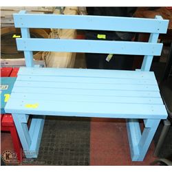 36"X19"X20"H PINE BABY BLUE BENCH