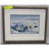 Image 1 : FRAMED & SIGNED MARLA WILSON PRINT OF POLAR