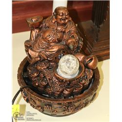 BUDDHA FOUNTAIN ELECTRIC 9" TALL.