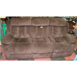 PREVIOUSLY ENJOYED BROWN FABRIC DOUBLE RECLINER