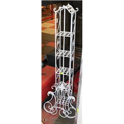 WHITE WROUGHT IRON 5 SHELF STAND