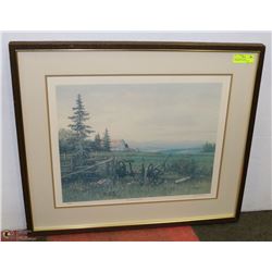 "THE RUSTING MOWER" LITHOGRAPH, LTD ED, 124/250