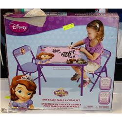 DISNEY DRY ERASE TABLE & CHAIR SET.