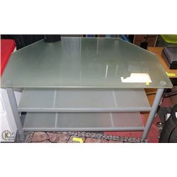 METAL AND FROSTED GLASS TV STAND