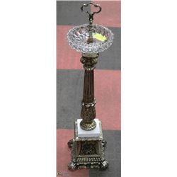 1970'S VINTAGE BRASS AND GLASS ASHTRAY