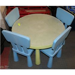 IKEA CHILDRENS  TABLE WITH 4 CHAIRS