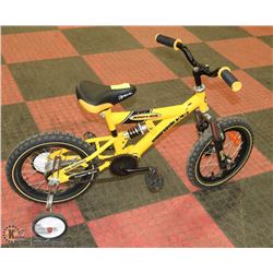 KIDS SUPERCYCLE YELLOW BIKE 14" TIRES WITH