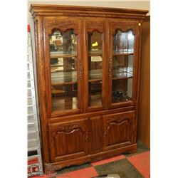 LARGE CHINA CABINET WITH GLASS DOOR AND SHELVES