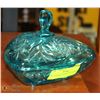 Image 1 : BLUE GLASS COVERED CANDY DISH