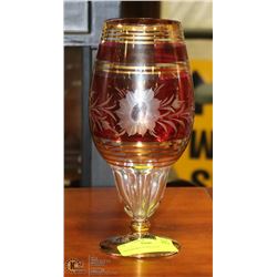 CRANBERRY GLASS VASE
