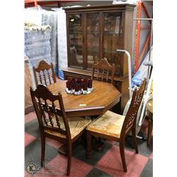 ESTATE TABLE WITH 2 LEAFS 4 CHAIRS, BUFFET AND