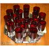 Image 1 : LOT OF CRANBERRY GLASSES (GLASS DISPLAY NOT INCLUDED)