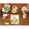Image 1 : ESTATE LOT OF 7 FLORAL ORNAMENTS SOME ARE