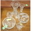Image 1 : ESTATE LOT OF 7 PCS OF ASSORTED CRYSTAL, VASES