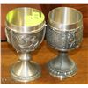 Image 1 : ESTATE LOT OF 2 PEWTER GOBLETS