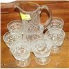 Image 1 : ESTATE CUT GLASS PITCHER WITH 6 GLASSES