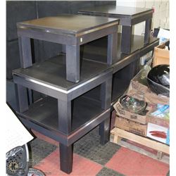 GROUP OF 8 WOOD END TABLES