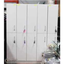 BANK OF 2 WHITE LOCKERS SOLD X5