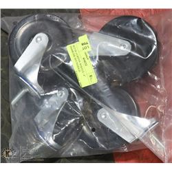 SET OF 4 CASTOR WHEELS - 4" DIAMETER. HOUSEHOLD