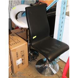 BLACK LEATHERETTE SIDE CHAIR SOLD WITH WHITE