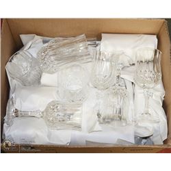 BOX OF MATCHING CUT GLASSES