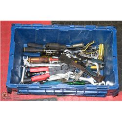 BIN OF ASSORTED HAND TOOLS