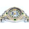 Image 6 : Rolex Ladies 2 Tone 14K MOP Diamond & Emerald Datejust Wristwatch