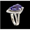 Image 4 : 3.13 ctw Tanzanite and Diamond Ring - 14KT White Gold