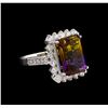 Image 1 : 7.72 ctw Ametrine and Diamond Ring - 14KT White Gold