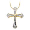 Image 1 : 0.10 CTW Diamond Cross Pendant 10KT Yellow Gold - REF-10W5K