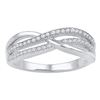 0.20 CTW Diamond Crossover Ring 10KT White Gold - REF-19F4N