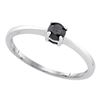 0.25 CTW Black Color Diamond Solitaire Bridal Ring 10KT White Gold - REF-8Y9X