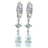 Genuine 5.62 ctw Aquamarine Earrings Jewelry 14KT White Gold - REF-76H2X