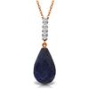 Genuine 8.88 ctw Sapphire & Diamond Necklace Jewelry 14KT Rose Gold - REF-35K4V
