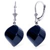 Genuine 30.5 ctw Sapphire Earrings Jewelry 14KT White Gold - REF-44M4T
