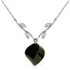 Genuine 15.52 ctw Black Spinel & Diamond Necklace Jewelry 14KT White Gold - REF-36F9Z