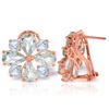 Genuine 4.85 ctw Aquamarine Earrings Jewelry 14KT Rose Gold - REF-72A3K