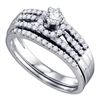 0.51 CTW Diamond Halo Bridal Engagement Ring 14KT White Gold - REF-71Y9X