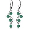 Genuine 4 ctw Emerald Earrings Jewelry 14KT White Gold - REF-76R6P