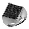 0.53 CTW Mens Black Color Diamond Square Cluster Ring 10KT White Gold - REF-59W9K