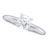 0.18 CTW Diamond Solitaire Bridal Engagement Ring 14KT White Gold - REF-30H2M