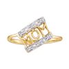 0.06 CTW Diamond Mom Mother Ring 10KT Yellow Gold - REF-7K4W