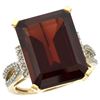 Natural 12.14 ctw Garnet & Diamond Engagement Ring 10K Yellow Gold - REF-67Z7Y