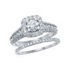 1.5 CTW Diamond Bridal Wedding Engagement Ring 14KT White Gold - REF-240Y2X