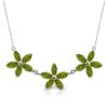 Genuine 4.2 ctw Peridot Necklace Jewelry 14KT White Gold - REF-60X7M