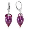 Genuine 20 ctw Amethyst Earrings Jewelry 14KT White Gold - REF-51N8R
