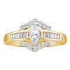 0.75 CTW Marquise Diamond Solitaire Bridal Anniversary Ring 14k Yellow Gold - REF-124X3Y