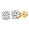 Image 1 : 0.13 CTW Diamond Cluster Earrings 10KT Yellow Gold - REF-12Y2X