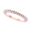 Image 1 : 0.07 CTW Red Color Diamond Slender Ring 10KT Rose Gold - REF-13X4Y