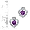 Image 2 : 0.01 CTW Created Amethyst Heart Earrings 10KT White Gold - REF-12Y2X